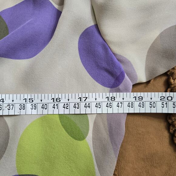 Maggy London Women Vtg 90s Y2K Maximalist Mod Retro Sheer Silk Tie Front Top 8 - Picture 7 of 8